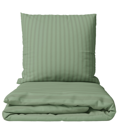 Premium satino patalynės komplektas „Pistachio Stripe Sateen“. Satino patalynė