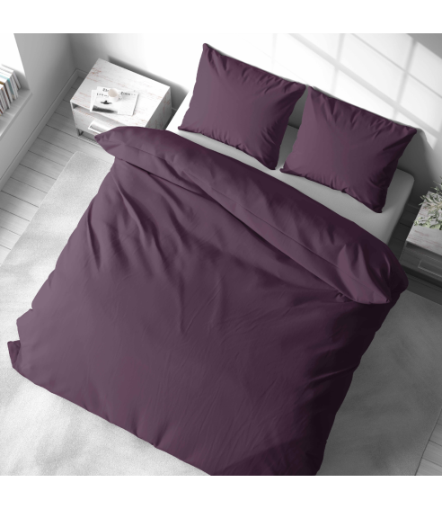 Premium satino patalynės komplektas „Plum glow“. Satino patalynė