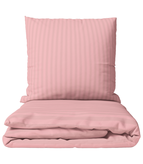 Premium satino patalynės komplektas „Seashell Pink Stripe Sateen“. Satino patalynė