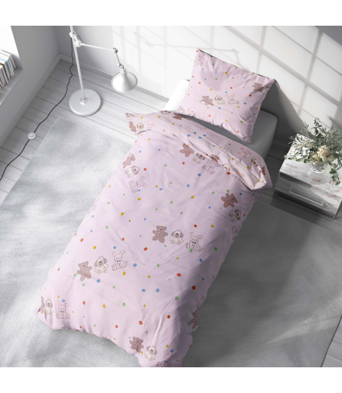 Satino patalynės komplektas „Dreamy Dots“. Satino patalynė