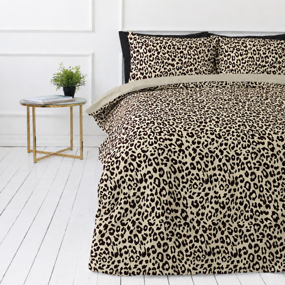 Satino patalynės komplektas „Exotic Leopard“. Raštuota patalynė, 140x200 cm, 200x200 cm, 200x220 cm. Medvilnės satino patalynės komplektas su leopardo raštu Satino patalynės komplektas „Exotic Leopard“. Raštuota patalynė, 140x200 cm, 200x200 cm, 200x220 cm. Medvilnės satino patalynės komplektas su leopardo raštu