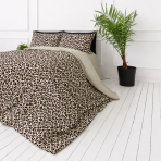 Satino patalynės komplektas „Exotic Leopard“. Raštuota patalynė, 140x200 cm, 200x200 cm, 200x220 cm. Smėlio spalvos patalynės komplektas su juodai rudais leopardo motyvais Satino patalynės komplektas „Exotic Leopard“. Raštuota patalynė, 140x200 cm, 200x200 cm, 200x220 cm. Smėlio spalvos patalynės komplektas su juodai rudais leopardo motyvais
