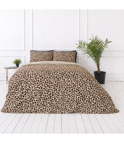 Satino patalynės komplektas „Exotic Leopard“. Satino patalynė