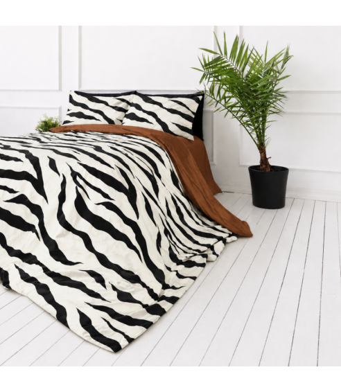 Satino patalynės komplektas „Exotic Zebra“. Satino patalynė