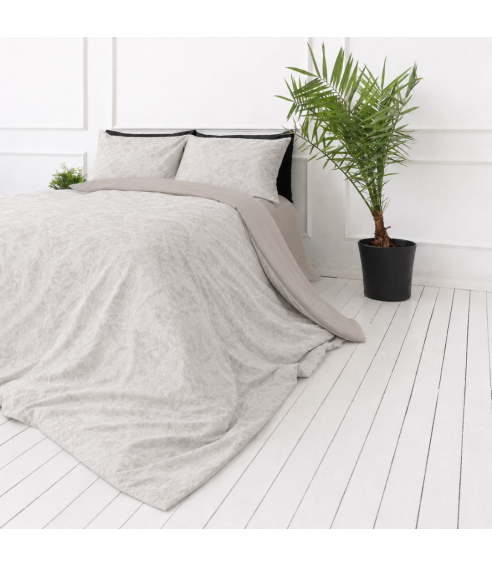 Satino patalynės komplektas „Sand Damask“. Satino patalynė