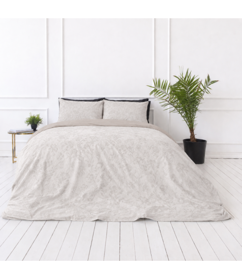Satino patalynės komplektas „Sand Damask“. Satino patalynė