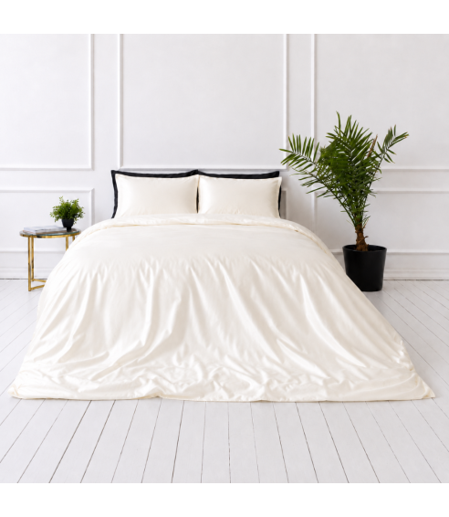 Šilkinis patalynės komplektas „Pearl White Silk“. Patalynės komplektai 200x220