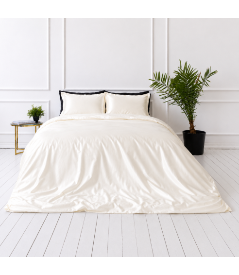 Šilkinis patalynės komplektas „Pearl White Silk“. Patalynės komplektai 200x220