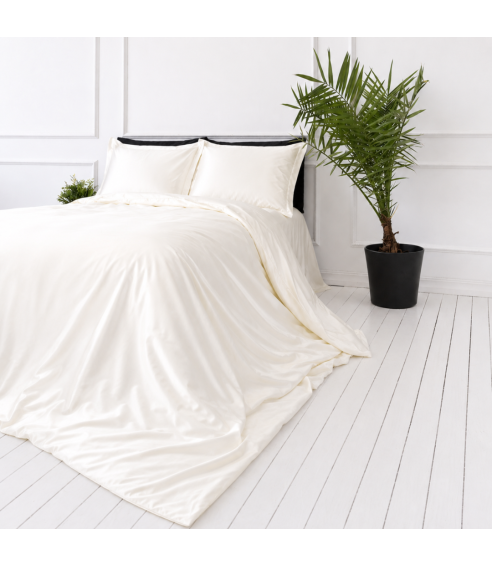 Šilkinis patalynės komplektas „Pearl White Silk“. Patalynės komplektai 200x220