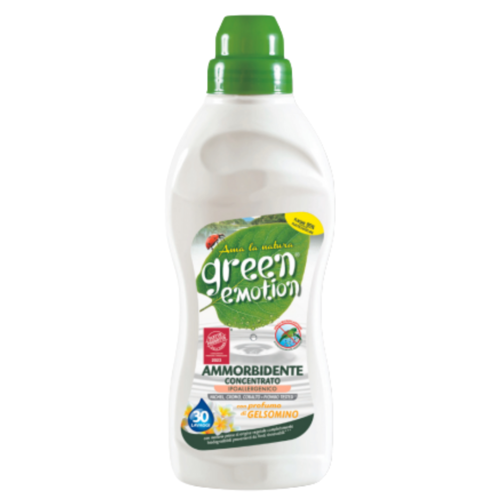 Skalbinių minkštiklis ,,Green Emotion Jasmine Softener". Valikliai. ,,green emotion" skalbiniu minkstiklis su jazminais