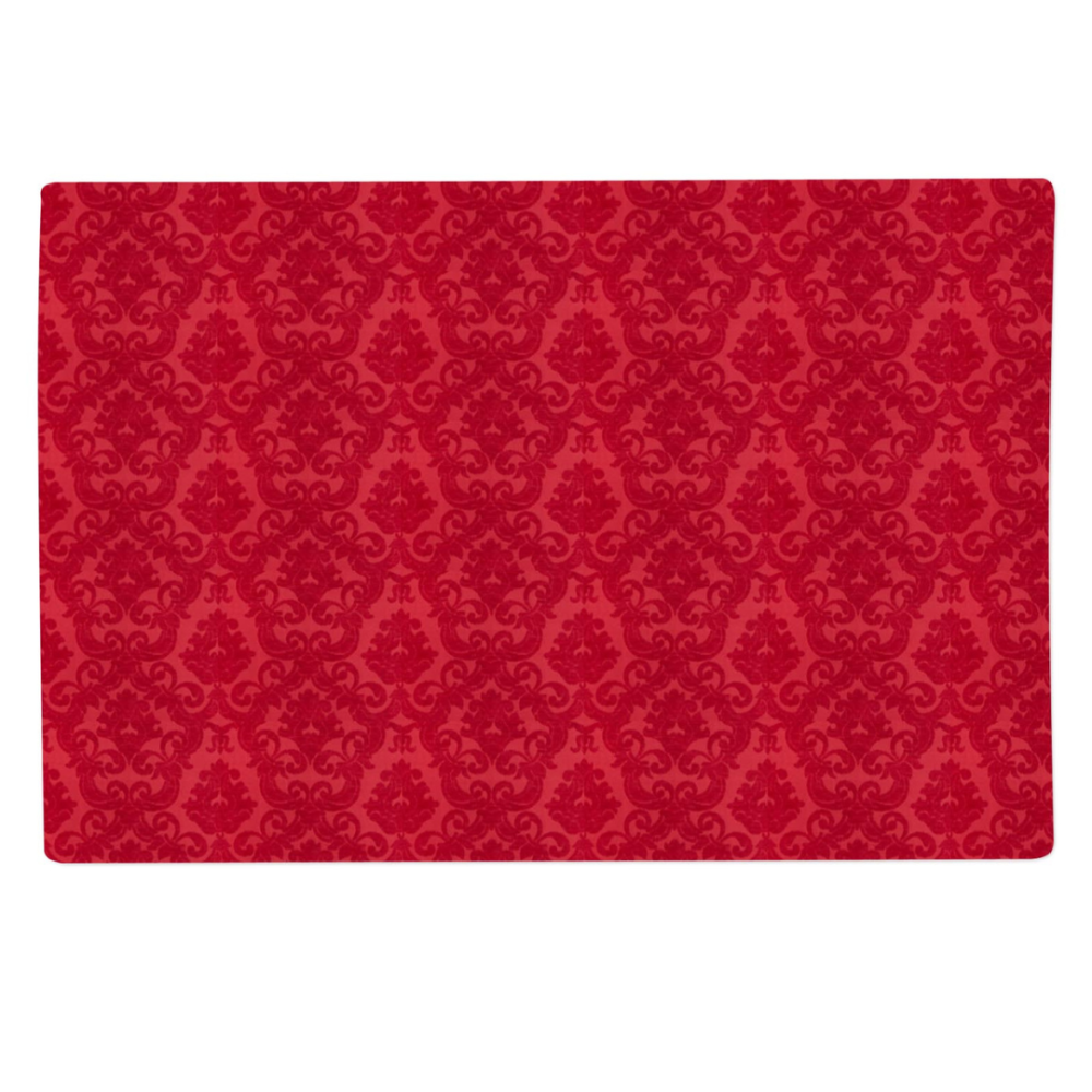 Stalo padėkliukai „Red baroque placemat“ 1 vnt.. Lininės staltiesės, 30x45 cm. Ryškiai raudonas stalo padėkliukas su subtiliu raštu, sukuriantis šiltą ir jaukią atmosferą.
