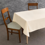 Staltiesė „Cream Calm Tablecloth“. Medvilninės staltiesės, 140x200 cm, 140x240cm, 140x300 cm. Šviesios kreminės spalvos lygi staltiesė be rašto