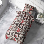 Patalynė kūdikiams „Brown love tiles”. Patalynė kūdikiams, 100x140 cm. Švelnus ir stilingas patalynės komplektas su gėlių širdelėmis ir dryžiais, sukuriantis jaukią ir kviečiančią atmosferą jūsų miegamajame.