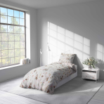 Vaikiškas patalynės komplektas „Kuddle Knoll”. Pilka patalynė, 100x140 cm, 140x200 cm, 150x200 cm, 160x200 cm. Vaikiška patalynė su žaismingais miško gyvūnėlių piešiniais