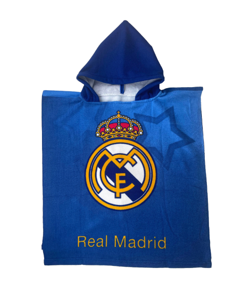 Vaikiškas poncho „Real Madrid“. Rankšluosčiai