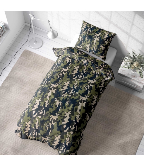 Viengulės patalynės komplektas „Camouflage“. Patalynės komplektai 140x200