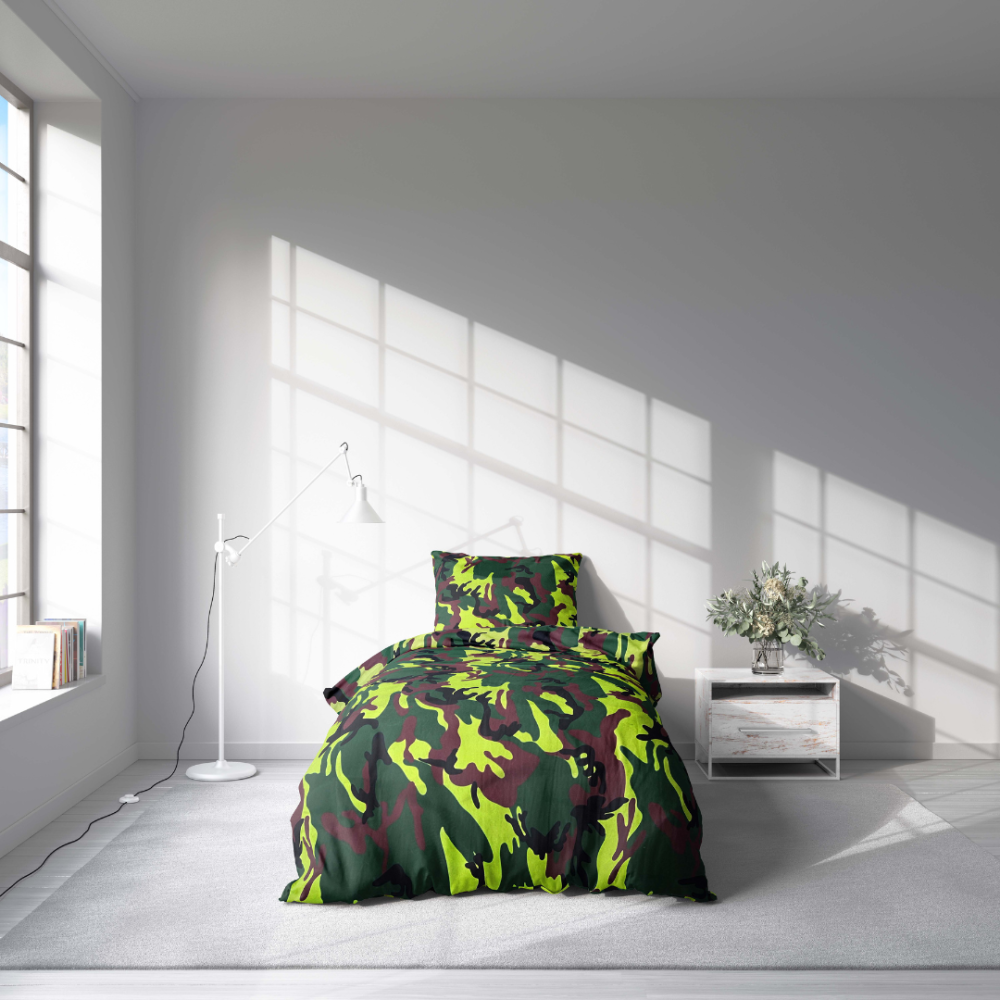 Viengulės patalynės komplektas „Camouflage“. Vaikiška patalynė, 140x200 cm, 160x200 cm