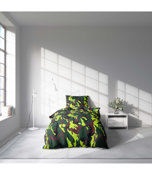 Viengulės patalynės komplektas „Camouflage“. Vaikiška patalynė