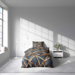 Viengulės patalynės komplektas „Zafirion“. Pilka patalynė, 140x200 cm, 150x200 cm, 160x200 cm. Antracito atspalvio patalynės komplektas su abstrakčiu linijų dizainu.