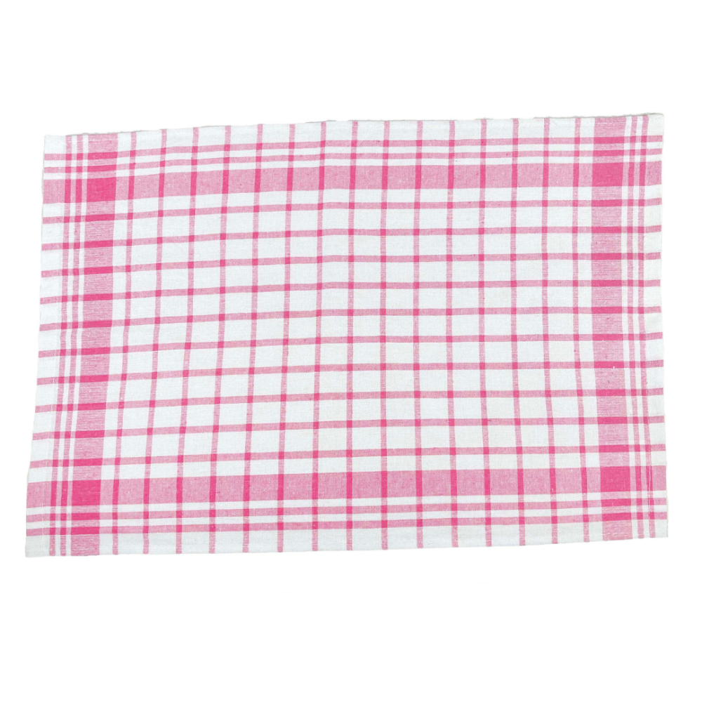 Virtuviniai rankšluosčiai „Pink Structure“. Rankšluosčiai, 43x64 cm. Minkštos rožinės spalvos virtuvės rankšluostis su žaismingais geometriniais motyvais.