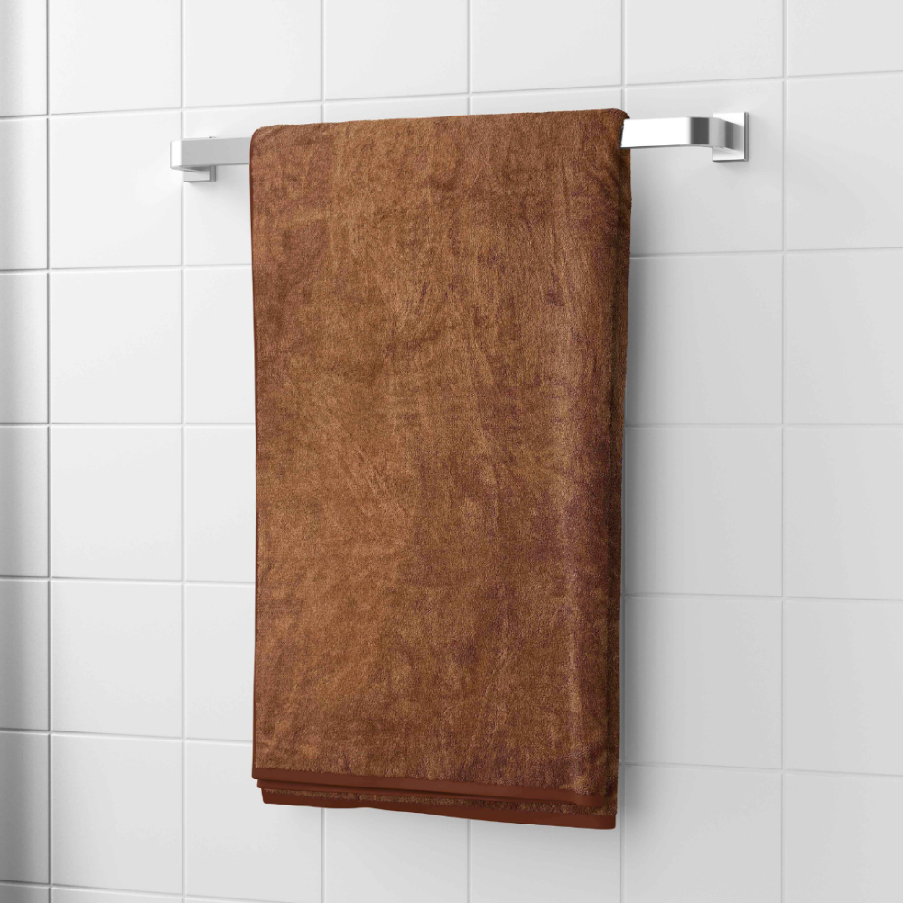 Vonios rankšluostis „Cinnamon“. Rankšluosčiai, 70x140 cm. Prabangus cinamono rudos spalvos rankšluostis, kuriame dera minkštumas ir rafinuotumas, suteikiantis spa vertų pojūčių.