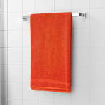 Vonios rankšluostis „Orange Economic Towel“. Rankšluosčiai, 60x35 cm, 100x45 cm. Vienos spalvos oranžinis rankšluostis be raštų.