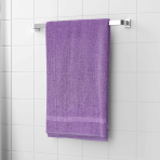 Vonios rankšluostis „Purple Economic Towel“. Rankšluosčiai, 60x35 cm, 100x45 cm. Ryškiai violetinis rankšluostis su subtilia juostele apačioje