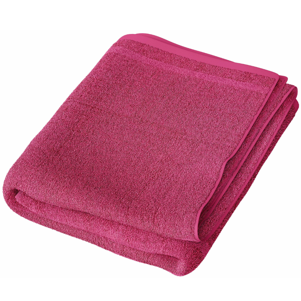 Vonios rankšluostis „Raspberry Economic Towel“. Rankšluosčiai, 60x35 cm, 100x45 cm. Rožinis rankšluostis vientisos spalvos švariu dizainu
