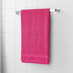 Vonios rankšluostis „Raspberry Economic Towel“. Rankšluosčiai, 60x35 cm, 100x45 cm. Rožinis rankšluostis su storesne juostele apačioje