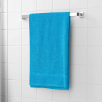 Vonios rankšluostis „Turquoise Economic Towel“. Rankšluosčiai, 60x35 cm, 100x45 cm. Ryškiai turkio rankšluostis su auksine graikų rakto juostele