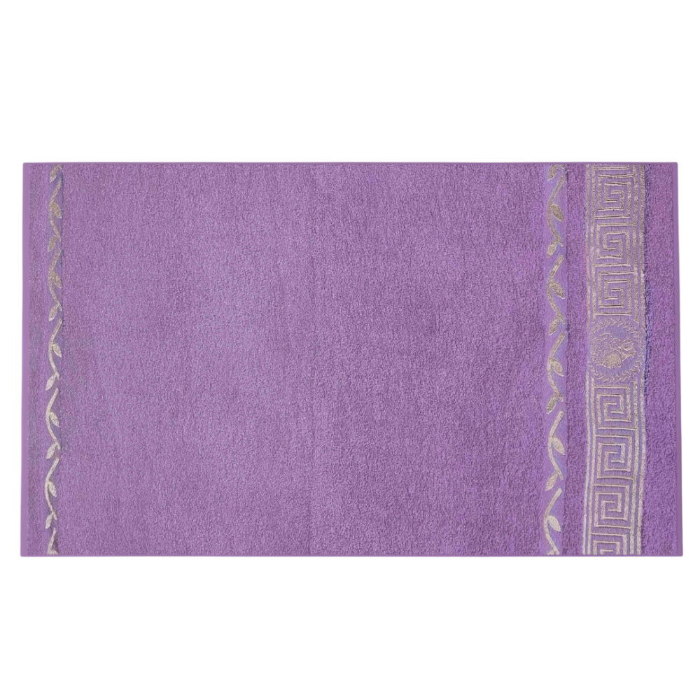 Vonios rankšluostis „Violet olympian“. Rankšluosčiai, 50x100 cm, 70x140 cm. Prabangus rankšluostis, pasižymintis aukštos kokybės medžiaga ir unikaliu dizainu.