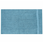 Vonios rankšluostis „Waterloo Economic Towel“. Rankšluosčiai, 60x35 cm, 100x45 cm. Blyškiai žydras rankšluostis moderne vonios kambario interjere